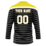 Custom Unisex Black & Yellow Pattern Hockey Jersey