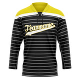 Custom Unisex Black & Yellow Pattern Hockey Jersey