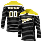 Custom Unisex Black & Yellow Pattern Hockey Jersey