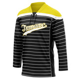 Custom Unisex Black & Yellow Pattern Hockey Jersey