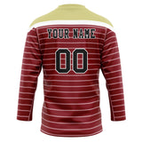 Custom Unisex Crimson & Black Pattern Hockey Jersey