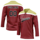 Custom Unisex Crimson & Black Pattern Hockey Jersey