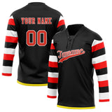 Custom Unisex Black & Red Pattern Hockey Jersey