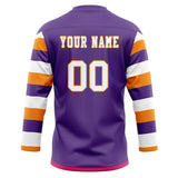 Custom Unisex Purple & White Pattern Hockey Jersey