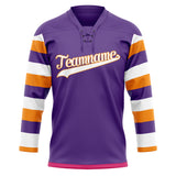 Custom Unisex Purple & White Pattern Hockey Jersey