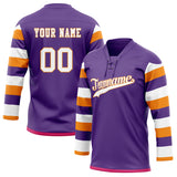 Custom Unisex Purple & White Pattern Hockey Jersey