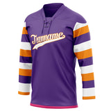 Custom Unisex Purple & White Pattern Hockey Jersey