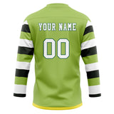 Custom Unisex Green & White Pattern Hockey Jersey