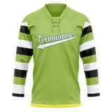 Custom Unisex Green & White Pattern Hockey Jersey