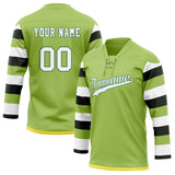 Custom Unisex Green & White Pattern Hockey Jersey