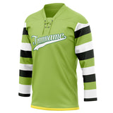 Custom Unisex Green & White Pattern Hockey Jersey