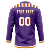 Custom Unisex Purple & White Pattern Hockey Jersey