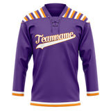 Custom Unisex Purple & White Pattern Hockey Jersey