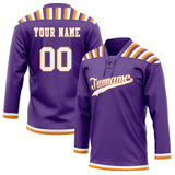 Custom Unisex Purple & White Pattern Hockey Jersey