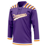 Custom Unisex Purple & White Pattern Hockey Jersey