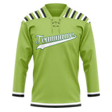 Custom Unisex Green & White Pattern Hockey Jersey