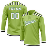 Custom Unisex Green & White Pattern Hockey Jersey