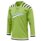 Custom Unisex Green & White Pattern Hockey Jersey