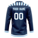 Custom Unisex Navy & White Pattern Hockey Jersey