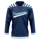 Custom Unisex Navy & White Pattern Hockey Jersey