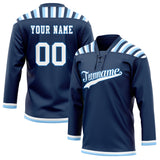 Custom Unisex Navy & White Pattern Hockey Jersey