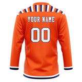 Custom Unisex Orange & White Pattern Hockey Jersey