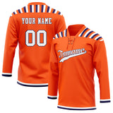 Custom Unisex Orange & White Pattern Hockey Jersey