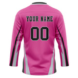 Custom Unisex Pink & Black Pattern Hockey Jersey