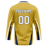 Custom Unisex Yellow & White Pattern Hockey Jersey