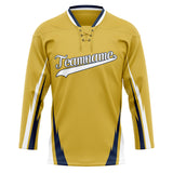 Custom Unisex Yellow & White Pattern Hockey Jersey