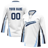 Custom Unisex White & Black Pattern Hockey Jersey