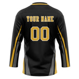 Custom Unisex Black & Yellow Pattern Hockey Jersey