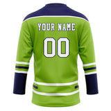 Custom Unisex Green & Navy Pattern Hockey Jersey