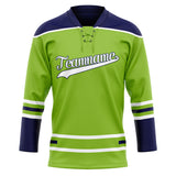 Custom Unisex Green & Navy Pattern Hockey Jersey