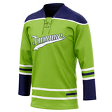 Custom Unisex Green & Navy Pattern Hockey Jersey