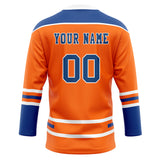 Custom Unisex Orange & Royal Pattern Hockey Jersey