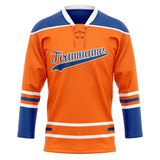 Custom Unisex Orange & Royal Pattern Hockey Jersey