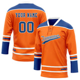 Custom Unisex Orange & Royal Pattern Hockey Jersey