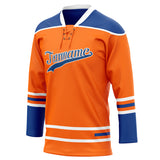 Custom Unisex Orange & Royal Pattern Hockey Jersey