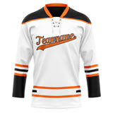 Custom Unisex White & Black Pattern Hockey Jersey