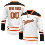 Custom Unisex White & Black Pattern Hockey Jersey