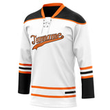 Custom Unisex White & Black Pattern Hockey Jersey