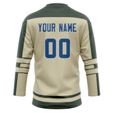 Custom Unisex Cream & Oliv Pattern Hockey Jersey