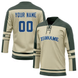 Custom Unisex Cream & Oliv Pattern Hockey Jersey