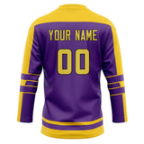 Custom Unisex Purple & Yellow Pattern Hockey Jersey