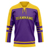 Custom Unisex Purple & Yellow Pattern Hockey Jersey