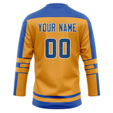 Custom Unisex Gold & Blue Pattern Hockey Jersey