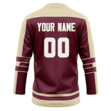 Custom Unisex Crimson & Cream Pattern Hockey Jersey