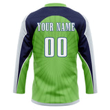 Custom Unisex Green & Navy Pattern Hockey Jersey