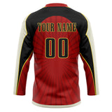 Custom Unisex Red & Black Pattern Hockey Jersey